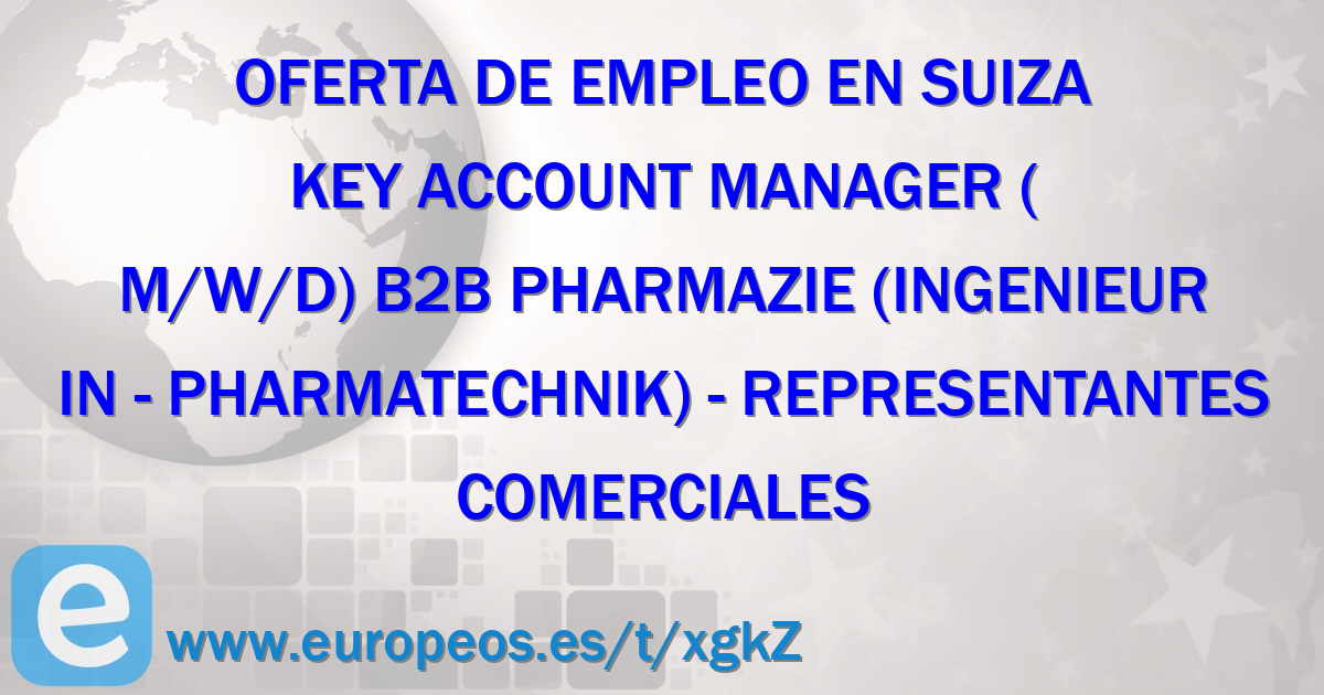 Key Account Manager M W D B2b Pharmazie Ingenieur In Pharmatechnik